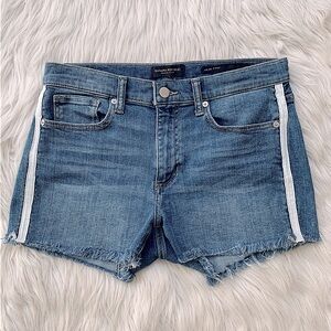 Banana Republic Striped Raw Hem Jean Shorts